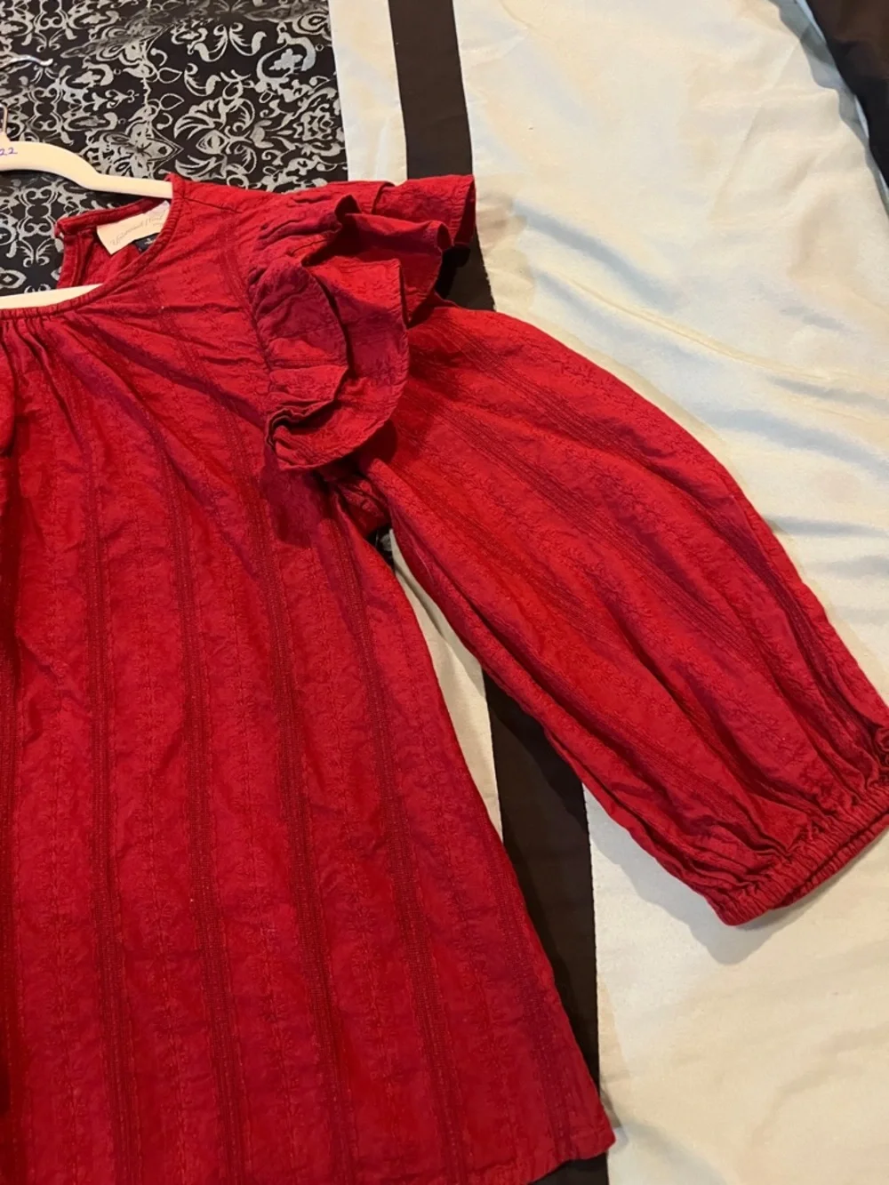 Universal Thread Red Ruffle Sleeve Blouse - Picture 4 of 10